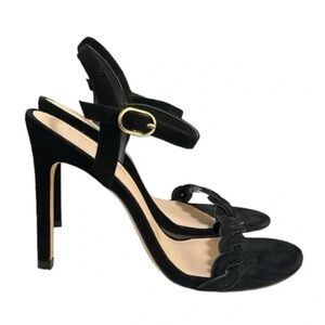 Stuart Weitzman Black Dancer Twistie 100 Suede Sandals Size 7.5